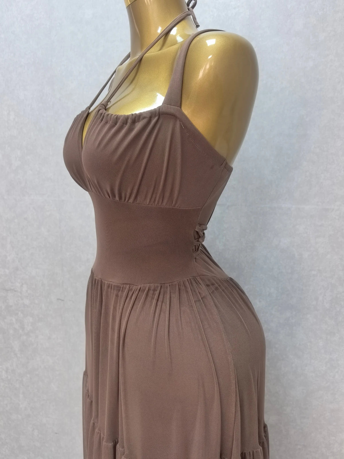 Summer Women Halter Maxi Dress Slim Polyester Beach Party
