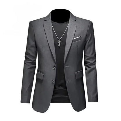 Men's White Formal Suit Jacket with Long Sleeves