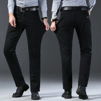 Men's Soft Stretch Black Denim Biker Jeans