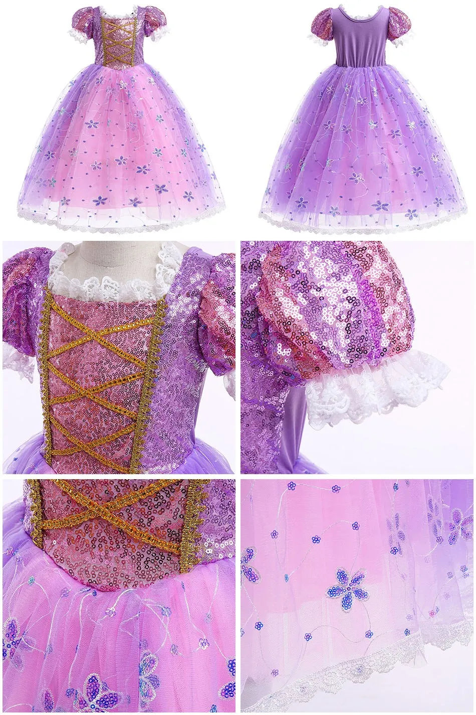 Kids Princess Dress Cinderella Cosplay Costume for Girls