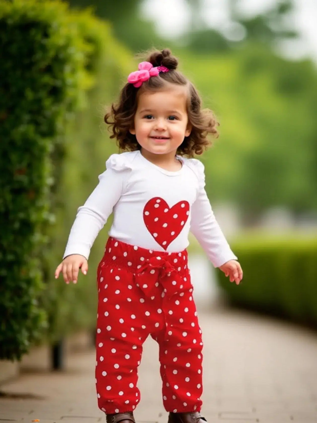 3PCS Baby Girl Clothes Set Long Sleeve Romper Pant Headband