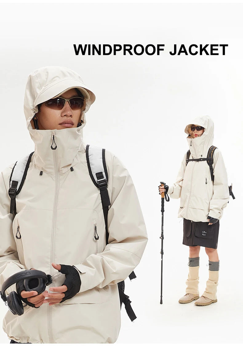 CHRLCK Waterproof Hiking Jacket Unisex Spring Autumn