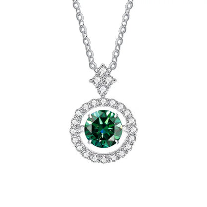 Moissanite Pendant Necklace for Women in Sterling Silver