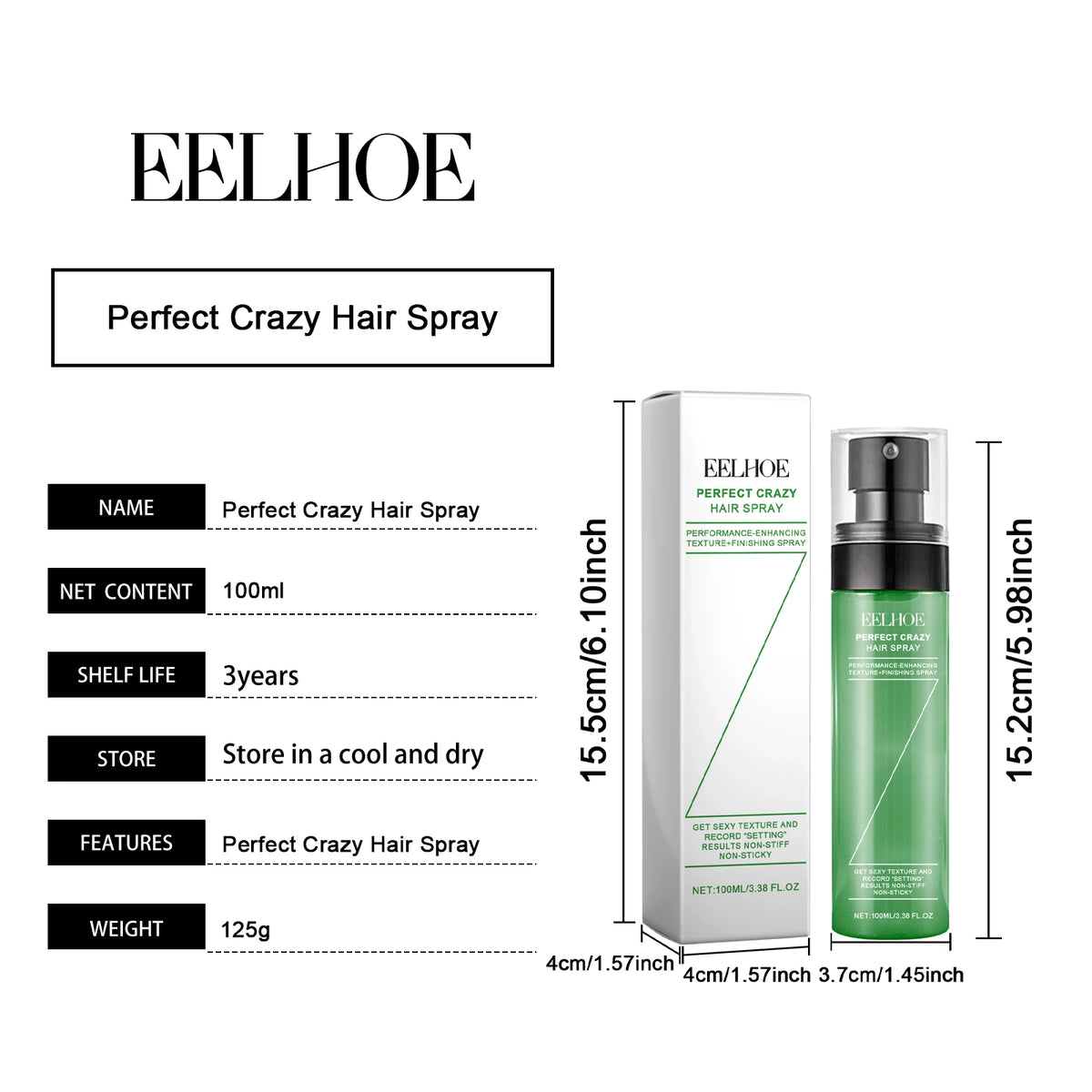 Eelhoe Hair Fluffy Styling Spray 100ML Nourishing Spray
