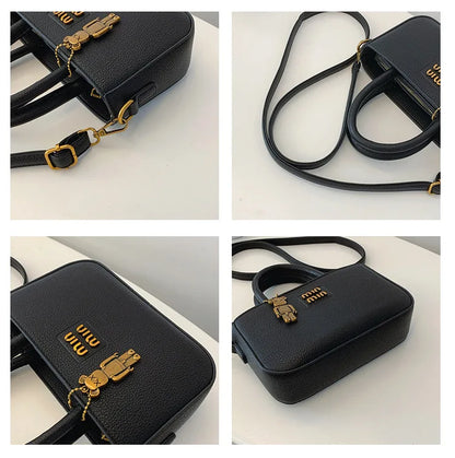 Women's Small Square Nylon Shoulder Bag for Mobile Phone