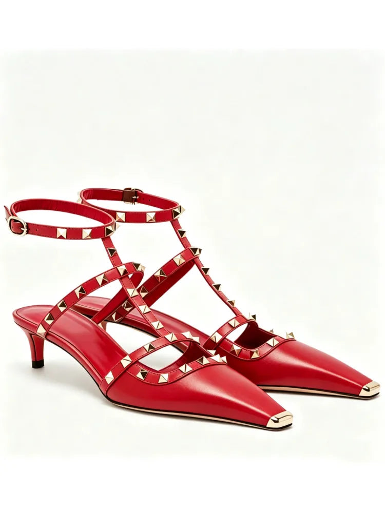 Summer High-Heeled Rivet Women's Sandals