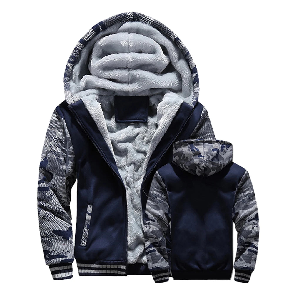 Men's Thick Fleece Hooded Winter Jacket