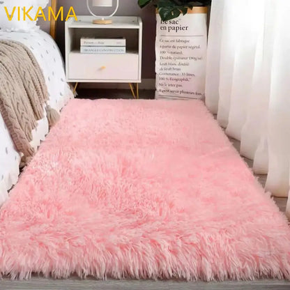 VIKAMA Solid Color Polyester Plush Carpet
