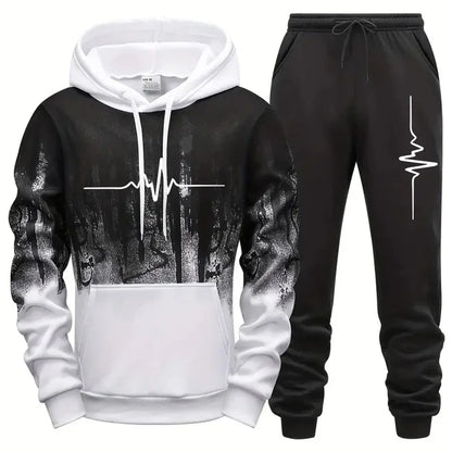 Men's Casual Polyester Tracksuit for Daily Sports