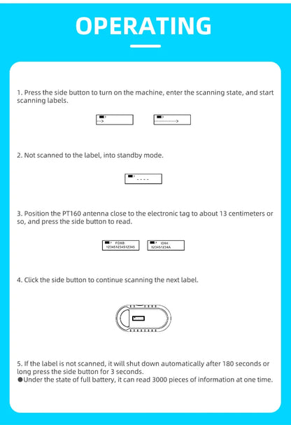 PT160 USB RFID Handheld Pet Microchip Scanner