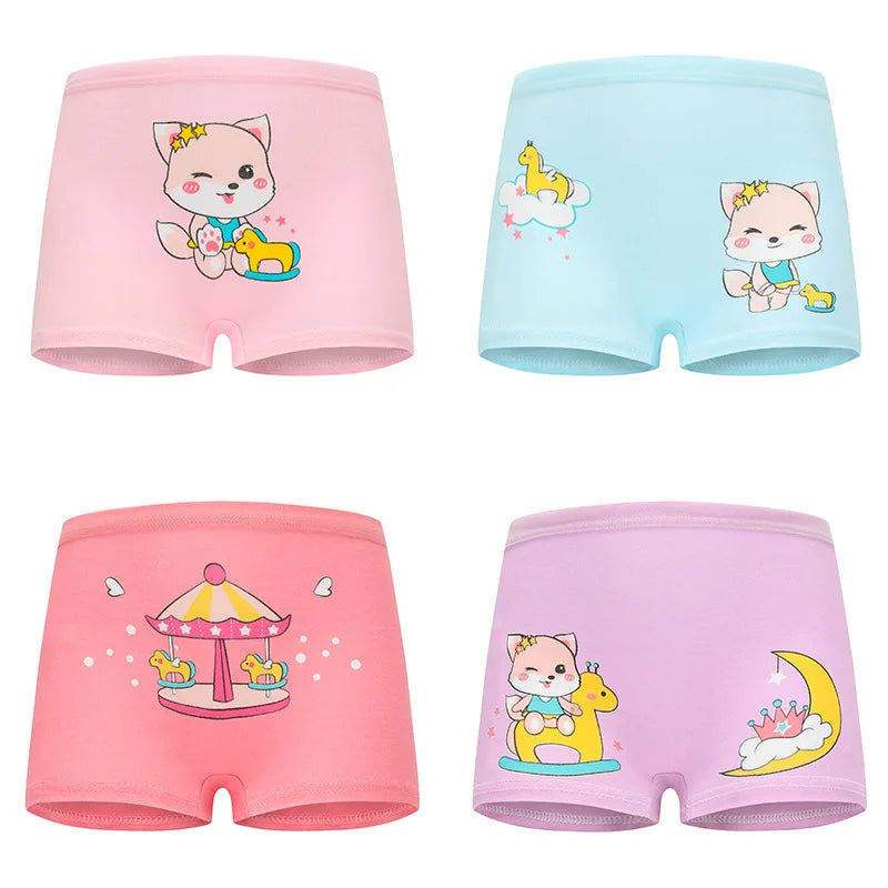 Children's Cotton Cartoon Unicorn Panties for Girls