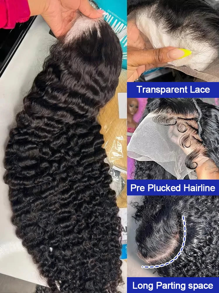 High Density Water Wave Human Hair Wig 40 42 Inch
