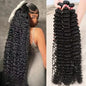 40 Inch Deep Wave Brazilian Human Hair Extensions Natural Black