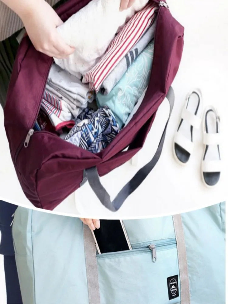 Foldable Nylon Travel Duffel Bag for Women and Girls