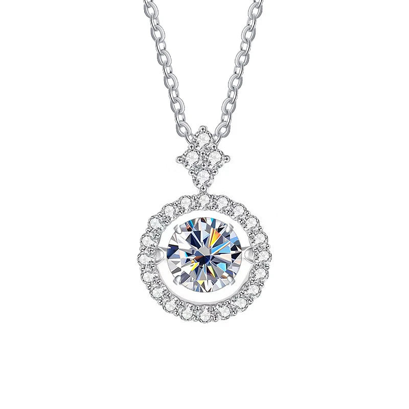 Moissanite Pendant Necklace for Women in Sterling Silver