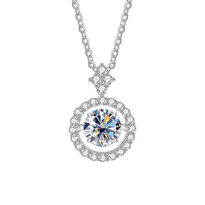 Moissanite Pendant Necklace for Women in Sterling Silver