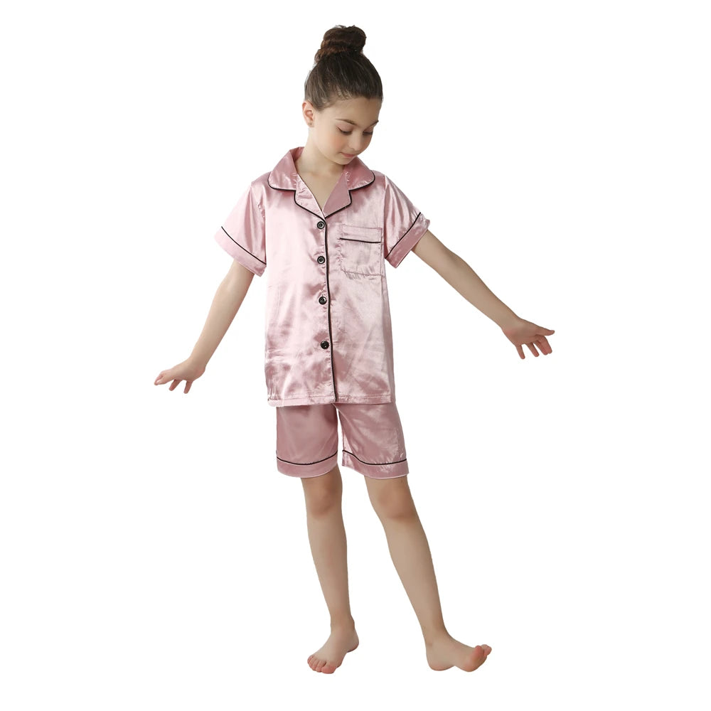 Silk Satin Pajamas Set for Kids