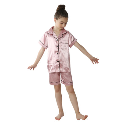 Silk Satin Pajamas Set for Kids