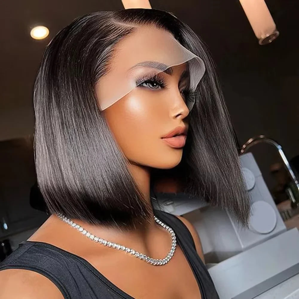 4x4 Lace Front Short Bob Wig Human Hair Straight