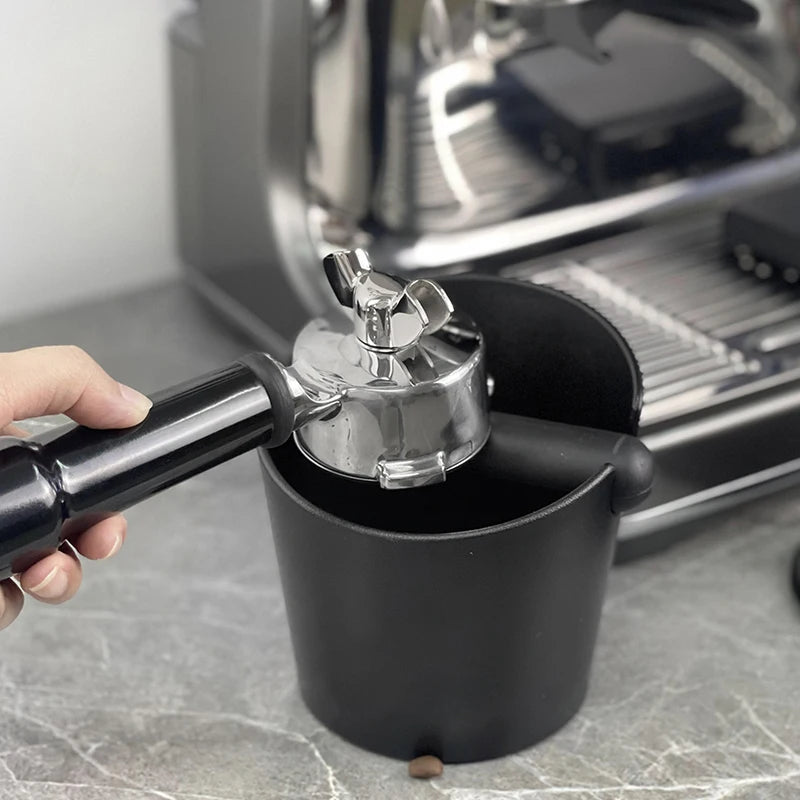 Coffee Knock Box Black ABS with Detachable Knock Bar