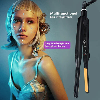 2-in-1 Mini Hair Straightener and Curling Iron