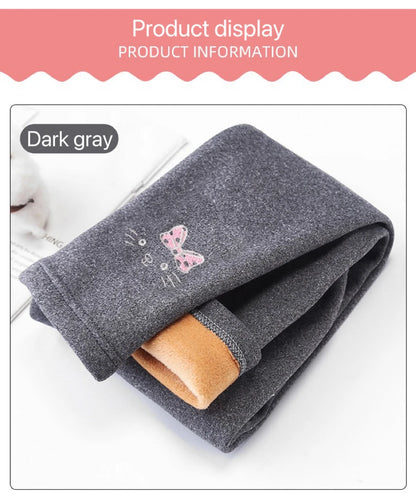 Fleece-Lined Thermal Leggings for Girls
