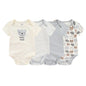 Kiddiezoom Cartoon Baby Bodysuits 100% Cotton 4pcs