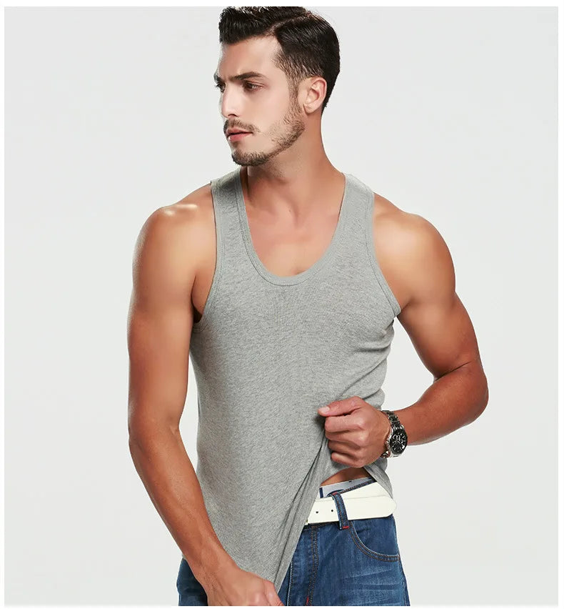Men's Cotton Sports Skinny Vest Sleeveless Top