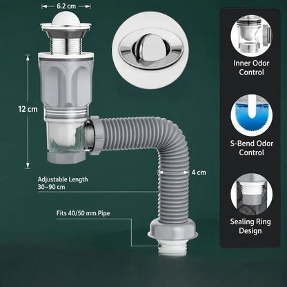 Kitchen Sink Drain Kit ABS and Stainless Steel