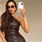 Slim Sleeveless One-Shoulder Zipper Jacket