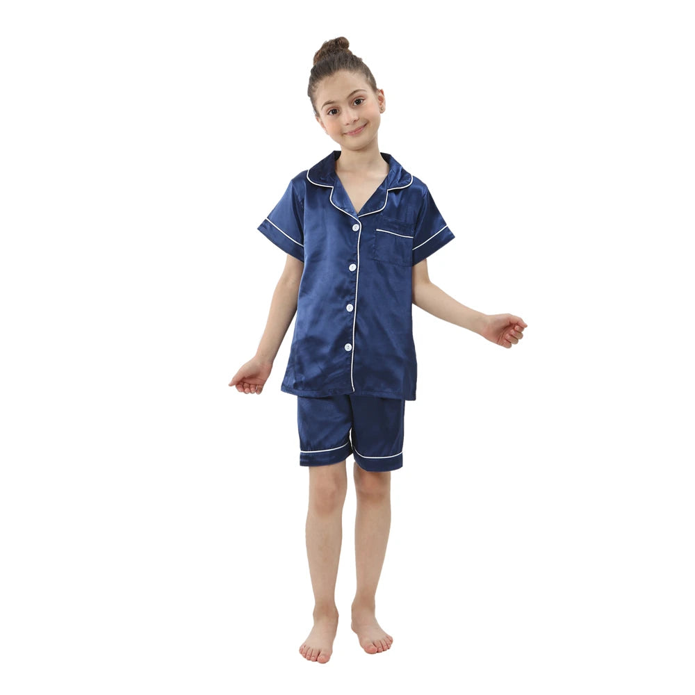 Silk Satin Pajamas Set for Kids