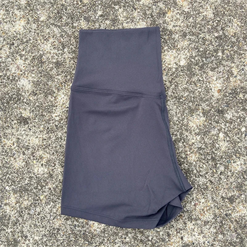High Waist Yoga Shorts for Women in Solid Color