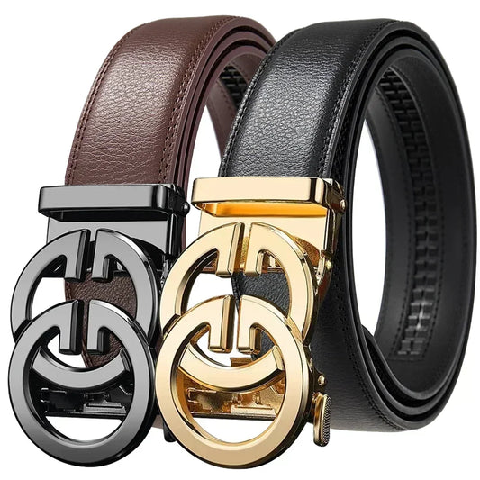 Plus Size Automatic PU Leather Business Belt