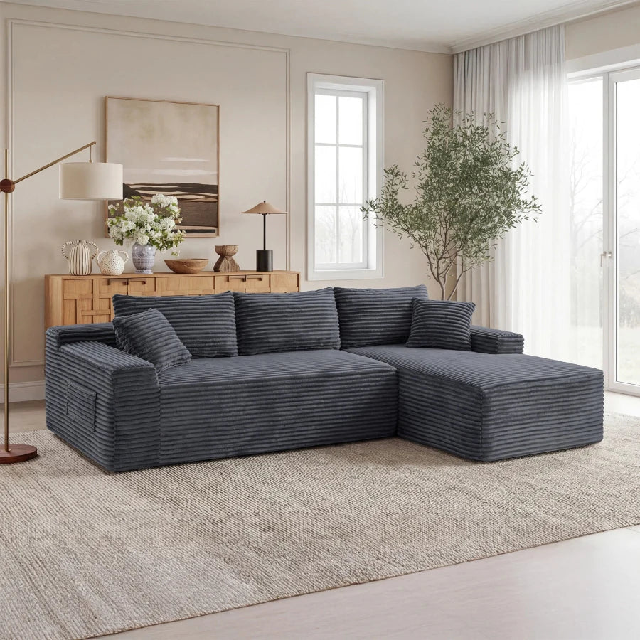106.3 Inch Cloud Modular Sectional Sofa with L-Shape Chaise