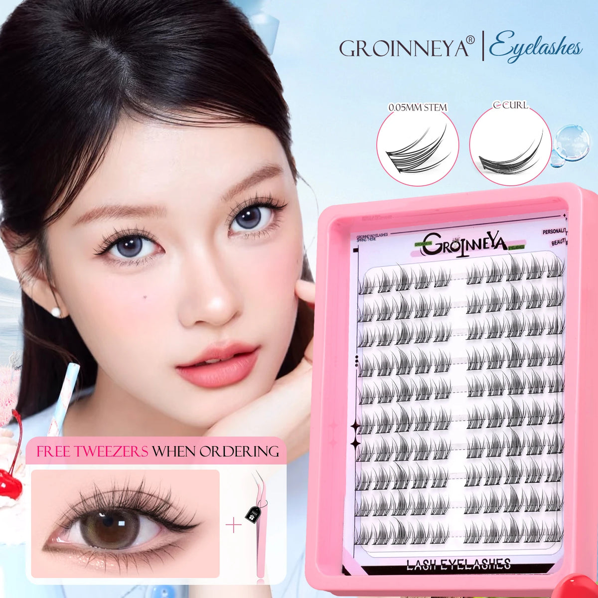 GROINNEYA C-Curl Cluster Eyelashes