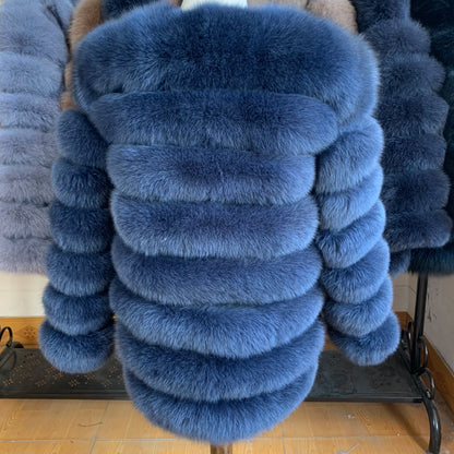4in1 Real Fox Fur Coat for Women