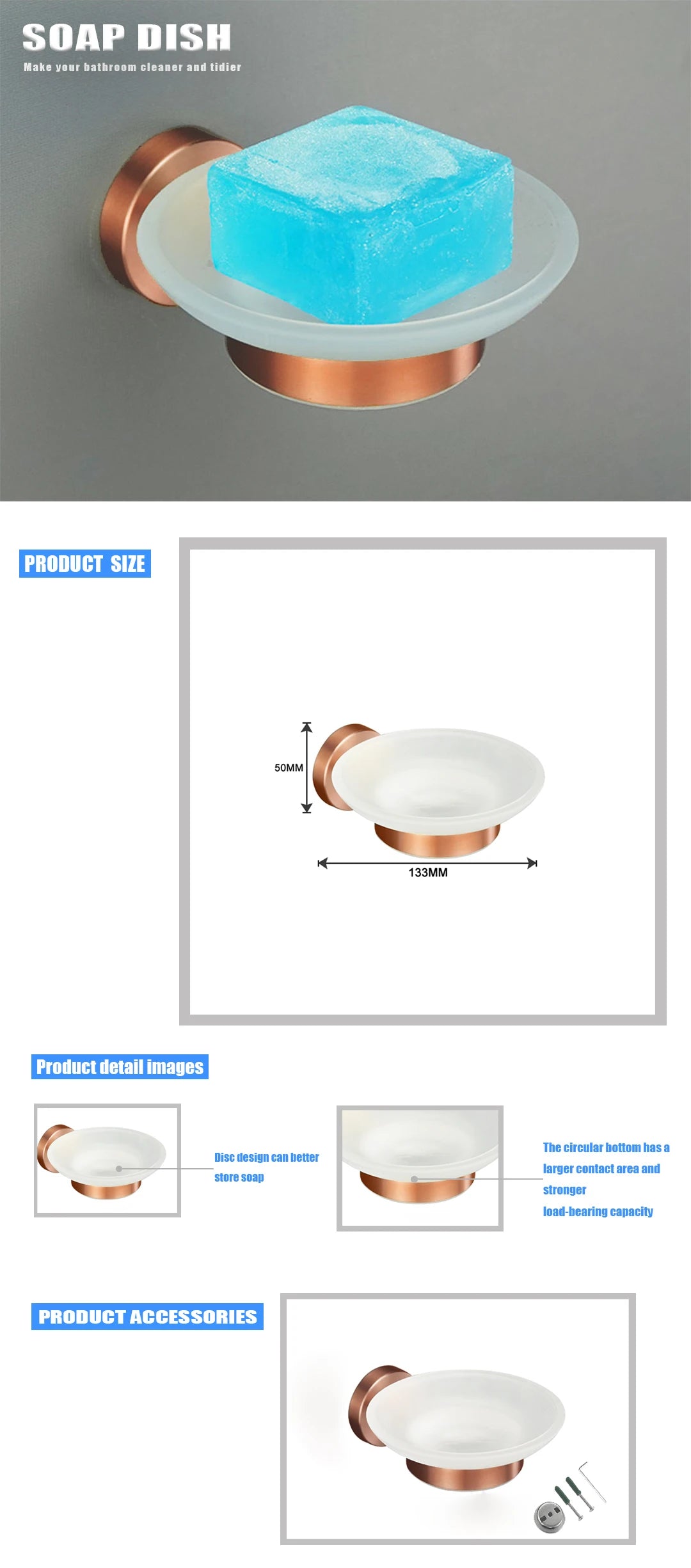 Brushed Rose Gold Metal Bath Hardware Set