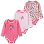 Kiddiezoom 3 Pcs Cotton Long Sleeve Baby Bodysuit