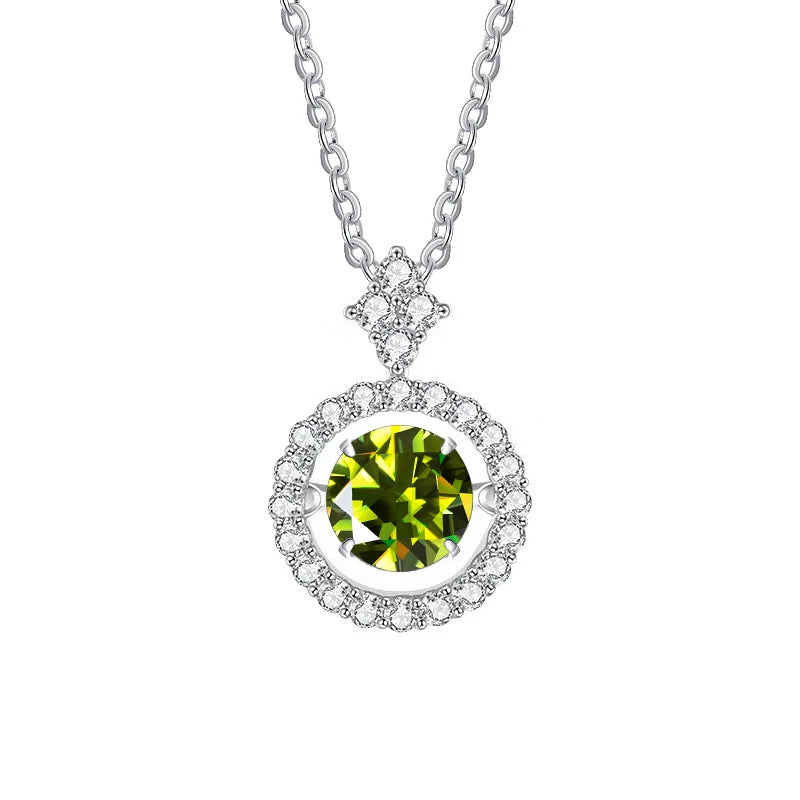 Moissanite Pendant Necklace for Women in Sterling Silver