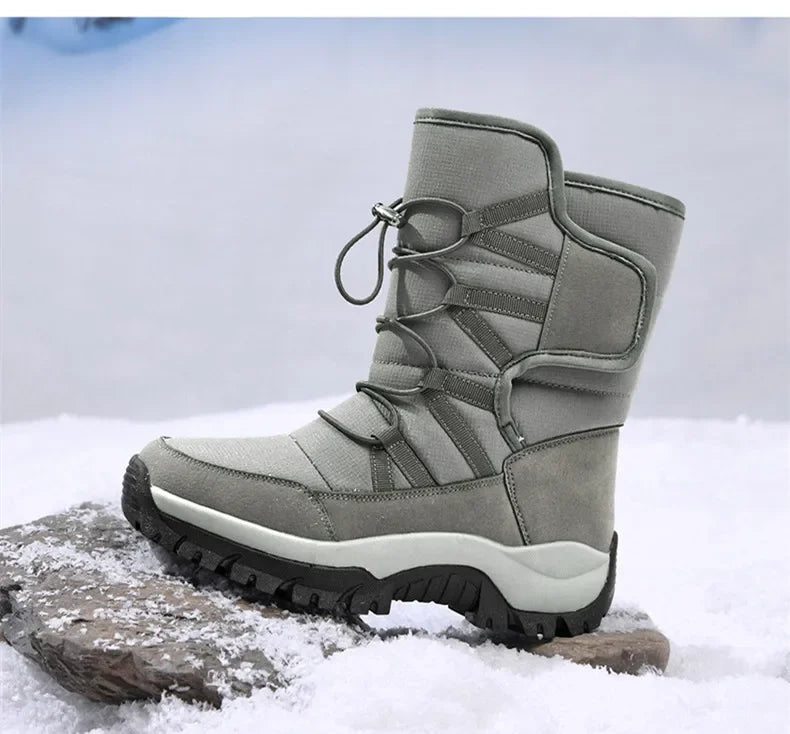 Men's Winter Ankle Boots Waterproof Plush Hiking Shoes