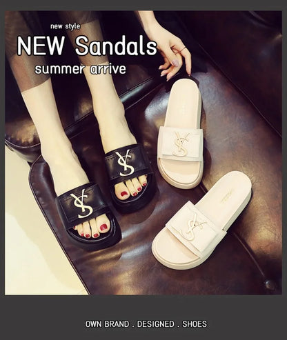 Women's Casual Leather Sandals with Thick Bottom