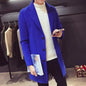 Men's Long Cotton Windbreaker Jacket Casual Slim Fit
