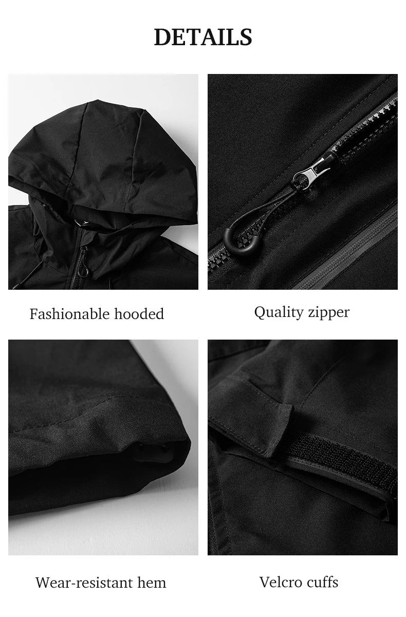 LNGXO Waterproof Windbreaker Jacket for Hiking and Camping