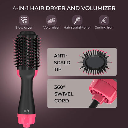LISAPRO 2 In 1 Hair Dryer and Volumizer Hot Air Brush