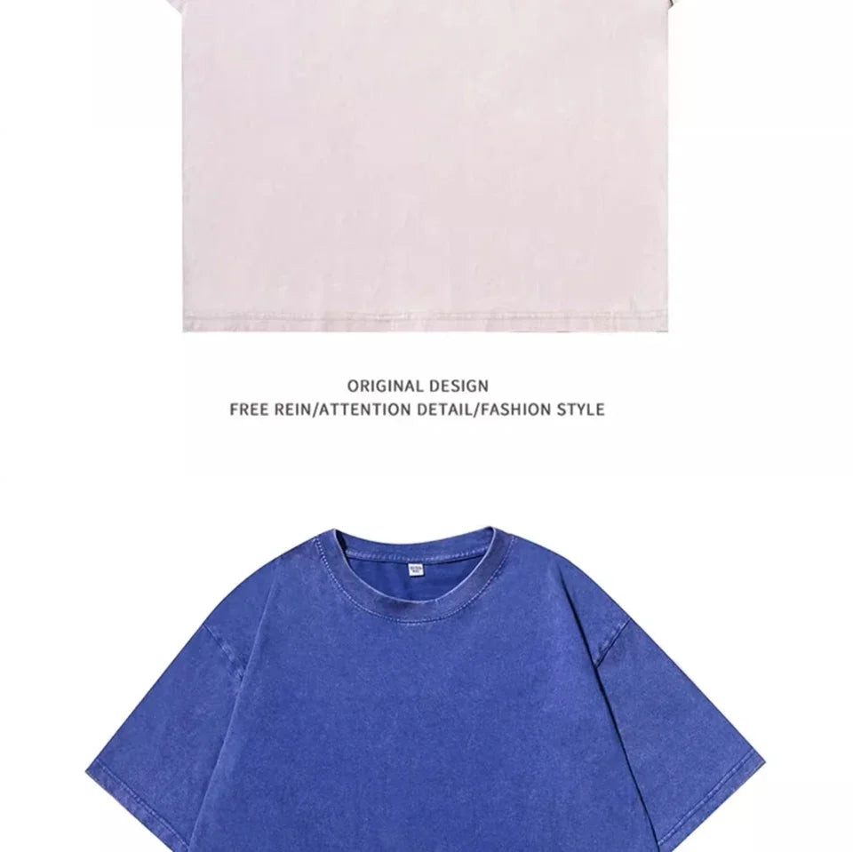 American Style Retro Heavyweight Cotton T-Shirt