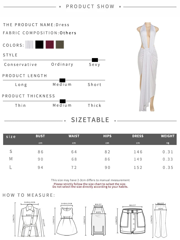 Sexy Halter Dress Women Backless Ankle-Length Polyester