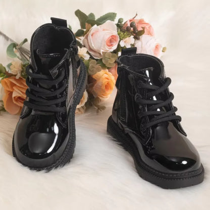 Waterproof PU Leather Children's Lace-up Boots