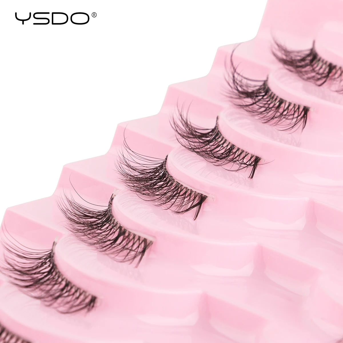 YSDO 5/10 Pairs Natural Soft Black Half Lashes
