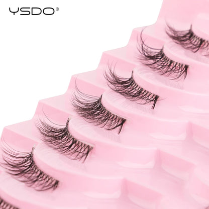 YSDO 5/10 Pairs Natural Soft Black Half Lashes