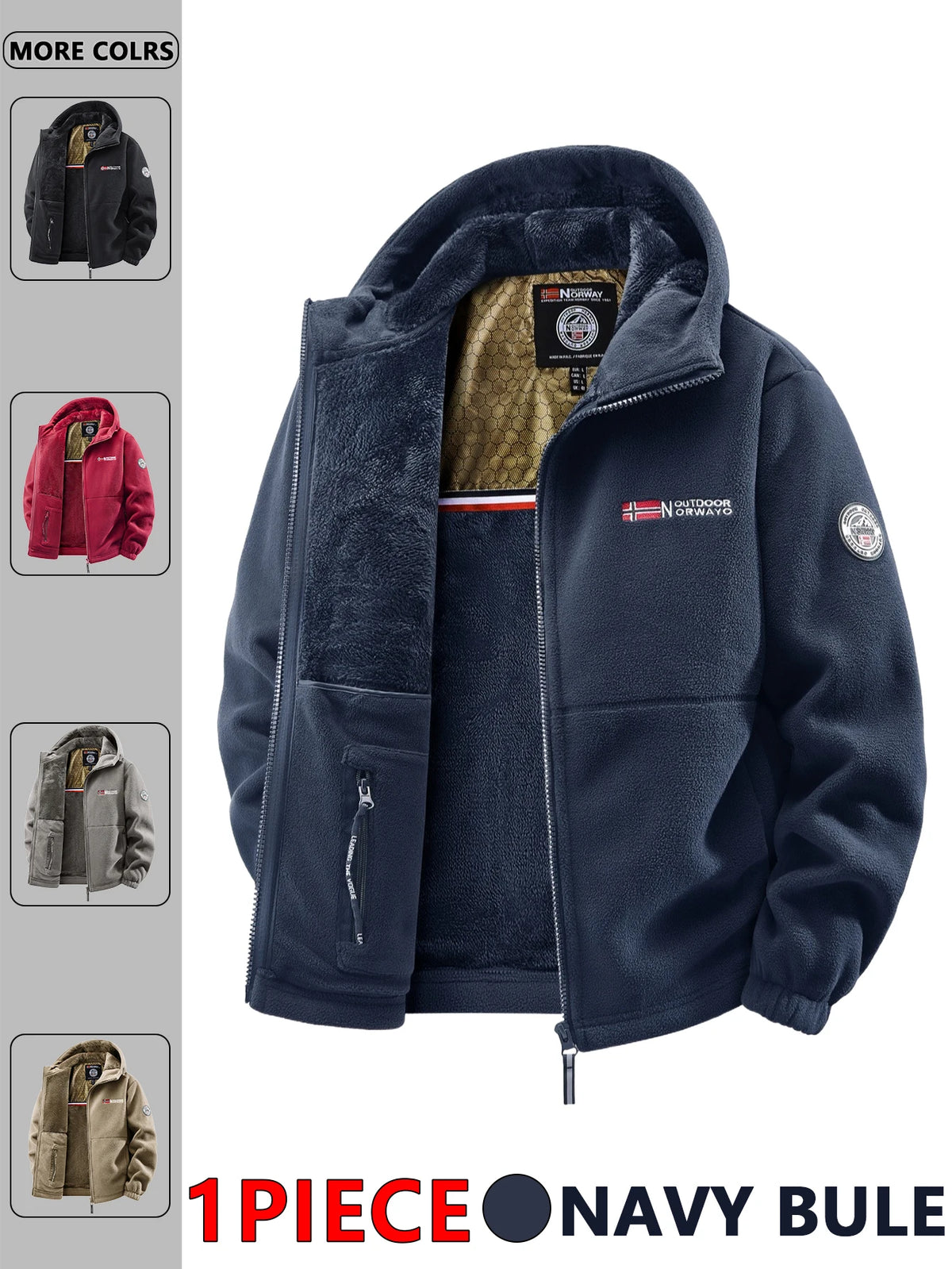 Men's Outdoor Hooded Jacket in Polyester